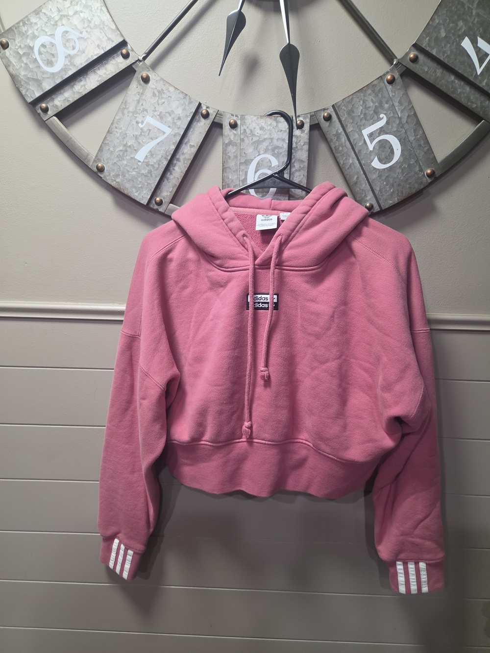 adidas Rose Pink Cropped Hoodie
